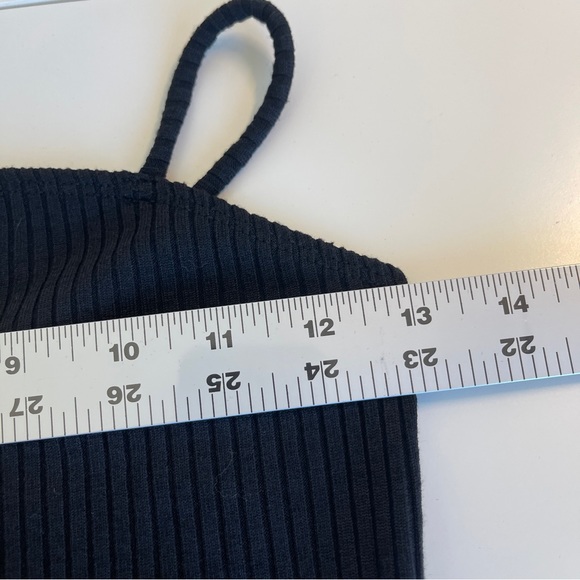 Topshop Bodysuit Ribbed Square Neck in Black Size 6 - Picture 11 of 12